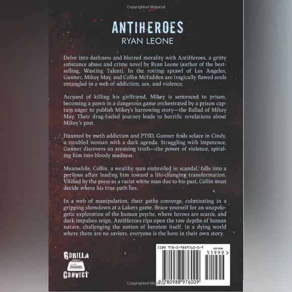 ANTI-HEROS PAPERBACK BOOK (my favorite author and story teller Ryan Leone) - Picture 2 of 2